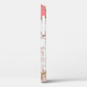 Gepersonaliseerd Girly Pink Glitter Agate Monogram Case-Mate iPhone Case (Achterkant / Links)