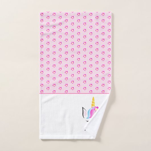 Gepersonaliseerd Girly Pink Magical Unicorn Bad Handdoek (Handdoek)