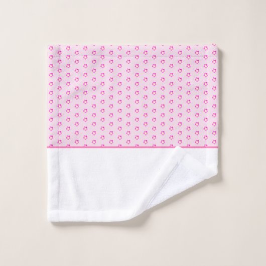 Gepersonaliseerd Girly Pink Magical Unicorn Bad Handdoek (Wasdoekje)