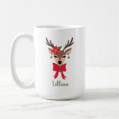 Gepersonaliseerd Girly Reindeer Koffiemok (Links)