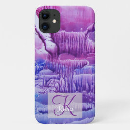 Gepersonaliseerd Girly Roos Monogrammed Abstract B Case-Mate iPhone Case
