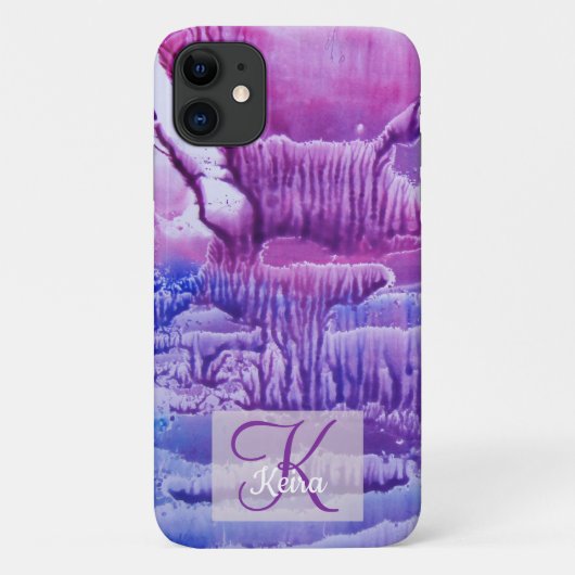 Gepersonaliseerd Girly Roos Monogrammed Abstract B Case-Mate iPhone Case (Achterkant)