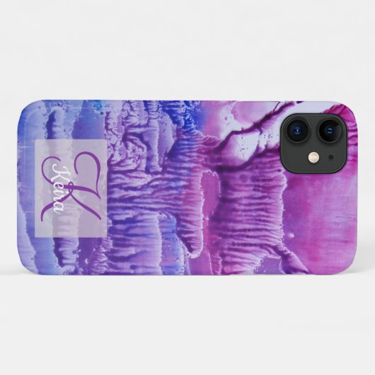 Gepersonaliseerd Girly Roos Monogrammed Abstract B Case-Mate iPhone Case (Achterkant (horizontaal))