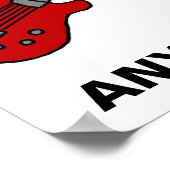 Gepersonaliseerd gitaarShirt voor jongens en meisj Poster (Hoek)