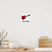 Gepersonaliseerd gitaarShirt voor jongens en meisj Poster (Keuken)