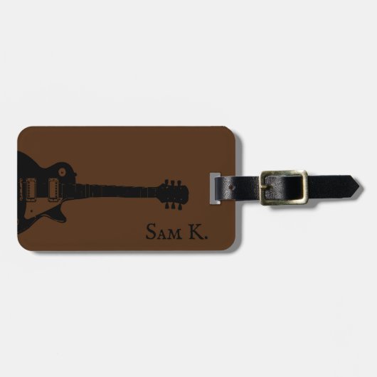 Gepersonaliseerd gitaarthematisch bagagelabel (Voorkant horizontaal)