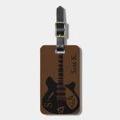 Gepersonaliseerd gitaarthematisch bagagelabel (Voorkant verticaal)