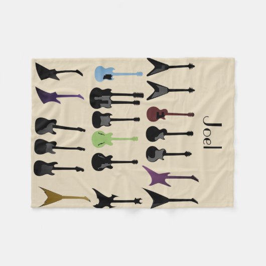 Gepersonaliseerd gitarpringspatroon fleece deken (Voorkant (Horizontaal))