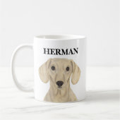 Gepersonaliseerd gladde Cream Dachshund Koffiemok (Links)