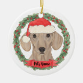 Gepersonaliseerd gladde rode dachshund keramisch ornament (Voorkant)