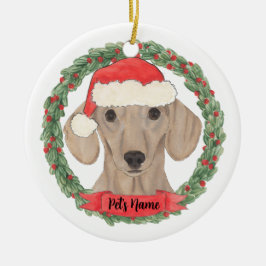 Gepersonaliseerd gladde rode dachshund keramisch ornament