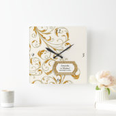 Gepersonaliseerd Glam Old Hollywood Regency Black  Vierkante Klok (Huis)