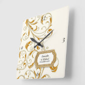 Gepersonaliseerd Glam Old Hollywood Regency Black  Vierkante Klok (Hoek)