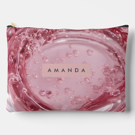 Gepersonaliseerd Glanzend Blush Marmer Effect Etui (Voorkant)