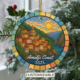 Gepersonaliseerd Glas in lood Amalfi Coast Ornamen Keramisch Ornament