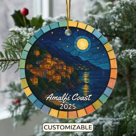 Gepersonaliseerd Glas in lood Amalfi Coast Ornamen Keramisch Ornament