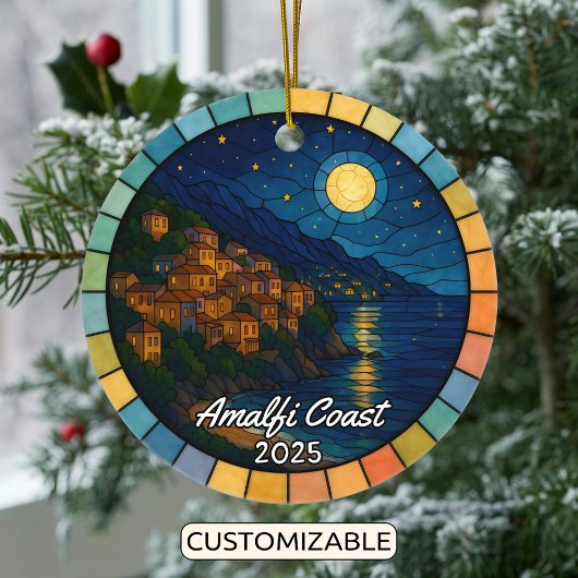 Gepersonaliseerd Glas in lood Amalfi Coast Ornamen Keramisch Ornament
