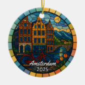 Gepersonaliseerd Glas in lood Amsterdam Ornament (Voorkant)