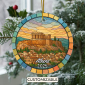 Gepersonaliseerd Glas in lood Athens Ornament