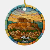 Gepersonaliseerd Glas in lood Athens Ornament (Voorkant)