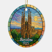 Gepersonaliseerd Glas in lood Barcelona Ornament (Links)