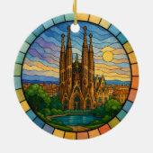 Gepersonaliseerd Glas in lood Barcelona Ornament (Achterkant)