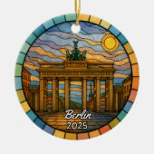 Gepersonaliseerd Glas in lood Berlin Ornament, Dui Keramisch Ornament (Voorkant)
