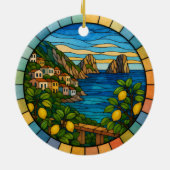 Gepersonaliseerd Glas in lood Capri Ornament, Ital Keramisch Ornament (Achterkant)