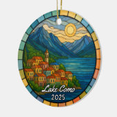 Gepersonaliseerd Glas in lood Comomeer, Italië Keramisch Ornament (Links)