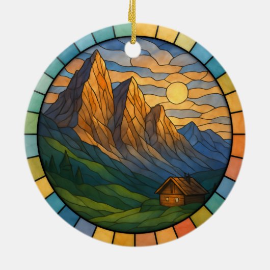 Gepersonaliseerd Glas in lood Dolomieten Ornament (Achterkant)