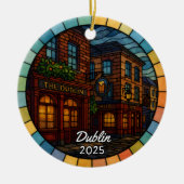 Gepersonaliseerd Glas in lood Dublin België Keramisch Ornament (Voorkant)