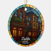Gepersonaliseerd Glas in lood Dublin België Keramisch Ornament (Links)