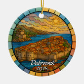 Gepersonaliseerd Glas in lood Dubrovnik, Kroatië Keramisch Ornament (Voorkant)