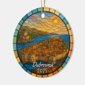 Gepersonaliseerd Glas in lood Dubrovnik, Kroatië Keramisch Ornament (Links)