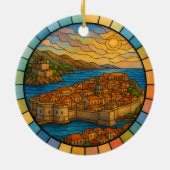 Gepersonaliseerd Glas in lood Dubrovnik, Kroatië Keramisch Ornament (Achterkant)