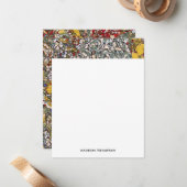 Gepersonaliseerd Glas in lood Floral Journal Notitiekaartje (Voorkant / Achterkant in situ)