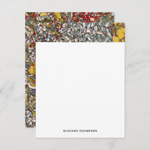 Gepersonaliseerd Glas in lood Floral Journal Notitiekaartje