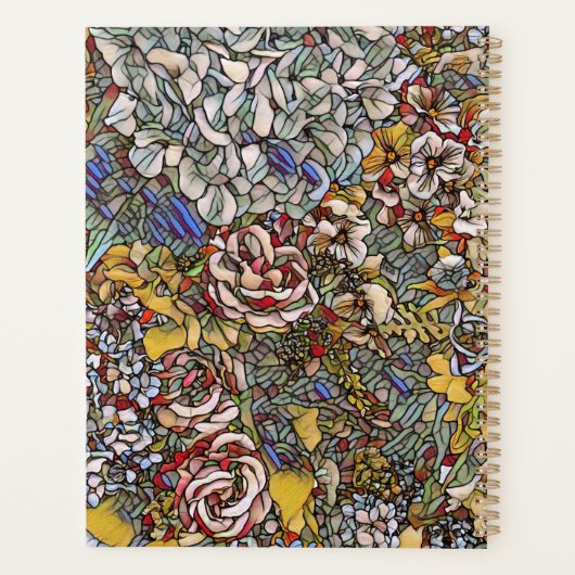 Gepersonaliseerd Glas in lood Floral Journal Planner (Achterkant)