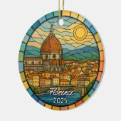 Gepersonaliseerd Glas in lood Florence, Italië Keramisch Ornament (Links)