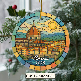 Gepersonaliseerd Glas in lood Florence, Italië Keramisch Ornament