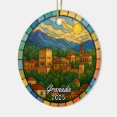 Gepersonaliseerd Glas in lood Granada Ornament, Sp Keramisch Ornament (Links)