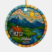 Gepersonaliseerd Glas in lood Ierland, Europa Keramisch Ornament (Voorkant)