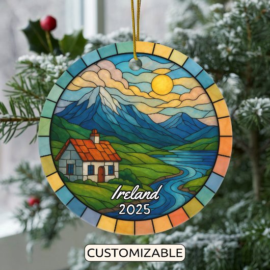 Gepersonaliseerd Glas in lood Ierland, Europa Keramisch Ornament