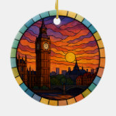 Gepersonaliseerd Glas in lood Londen, Engeland Keramisch Ornament (Achterkant)