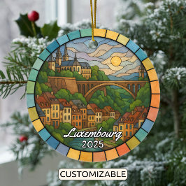 Gepersonaliseerd Glas in lood Luxemburg, Europa Keramisch Ornament