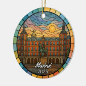 Gepersonaliseerd Glas in lood Madrid Ornament, Spa Keramisch Ornament (Links)