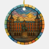 Gepersonaliseerd Glas in lood Madrid Ornament, Spa Keramisch Ornament (Achterkant)