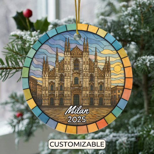 Gepersonaliseerd Glas in lood Milaan Ornament, Ita Keramisch Ornament