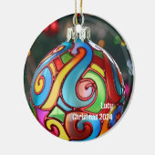 Gepersonaliseerd Glas in lood Ornament (Links)