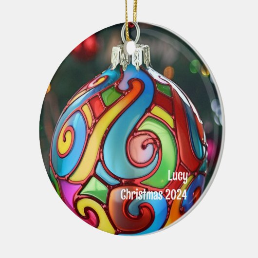 Gepersonaliseerd Glas in lood Ornament (Links)